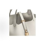 HERMES Picotin Lock 18 Gold buckle basket Bucket Bag Handbag 18 Women\'s Edition 10 Craie Milkshake White